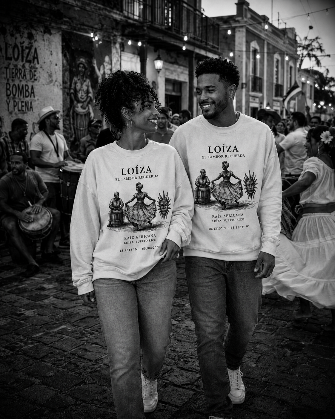 Escena editorial inspirada en Loíza, la bomba y la comunidad